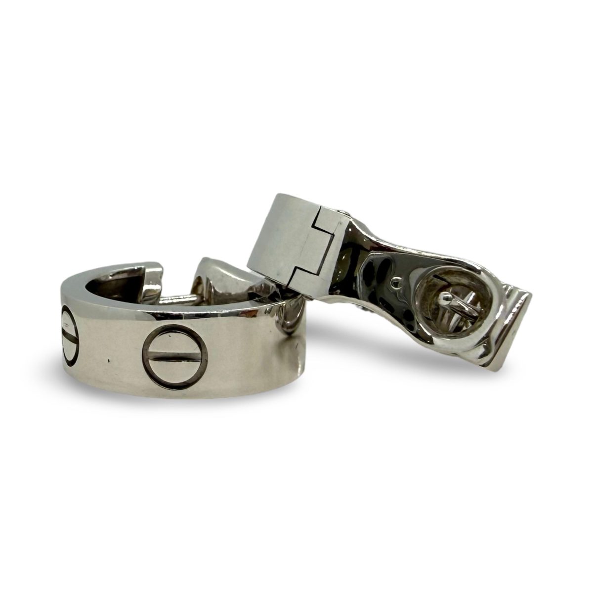 Cartier Love Hoop Earrings -18 kt White Gold