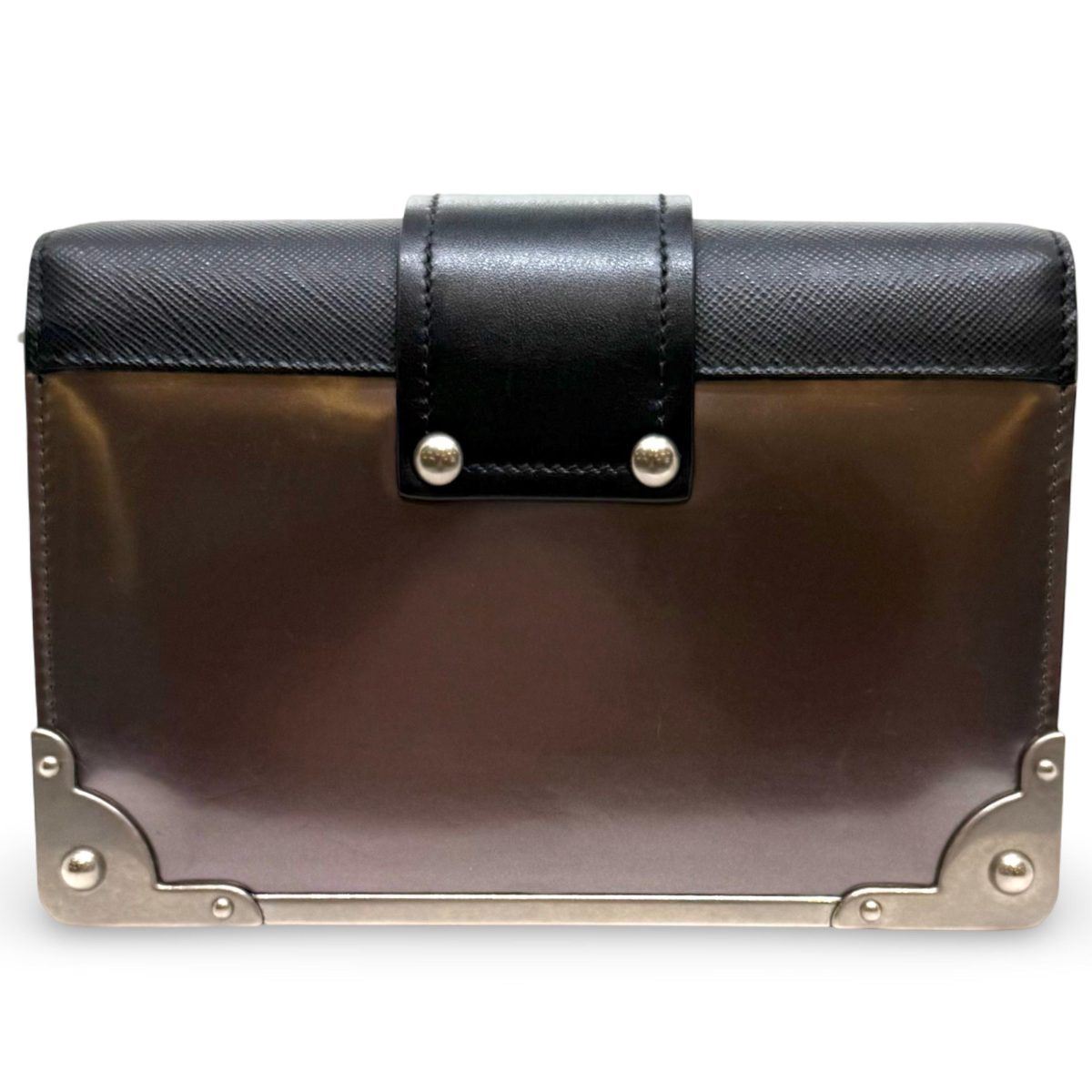Prada Saffiano Trimmed Metallic Vitello Cahier Bag crossbody bag