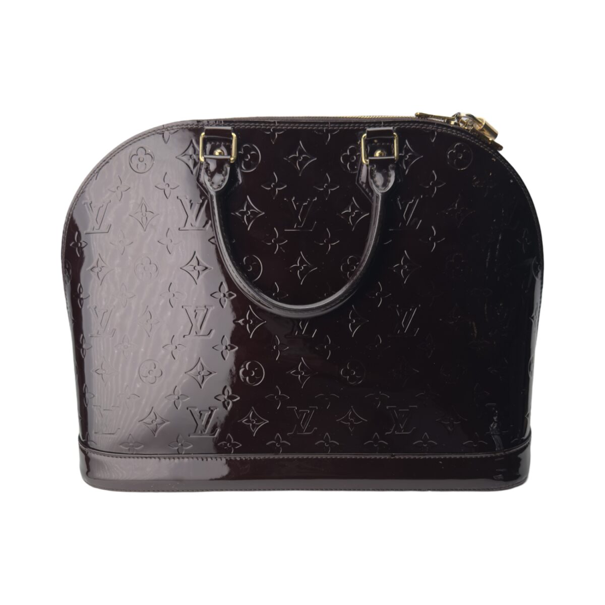 Louis Vuitton Alma GM in Plum Monogram Patent Leather