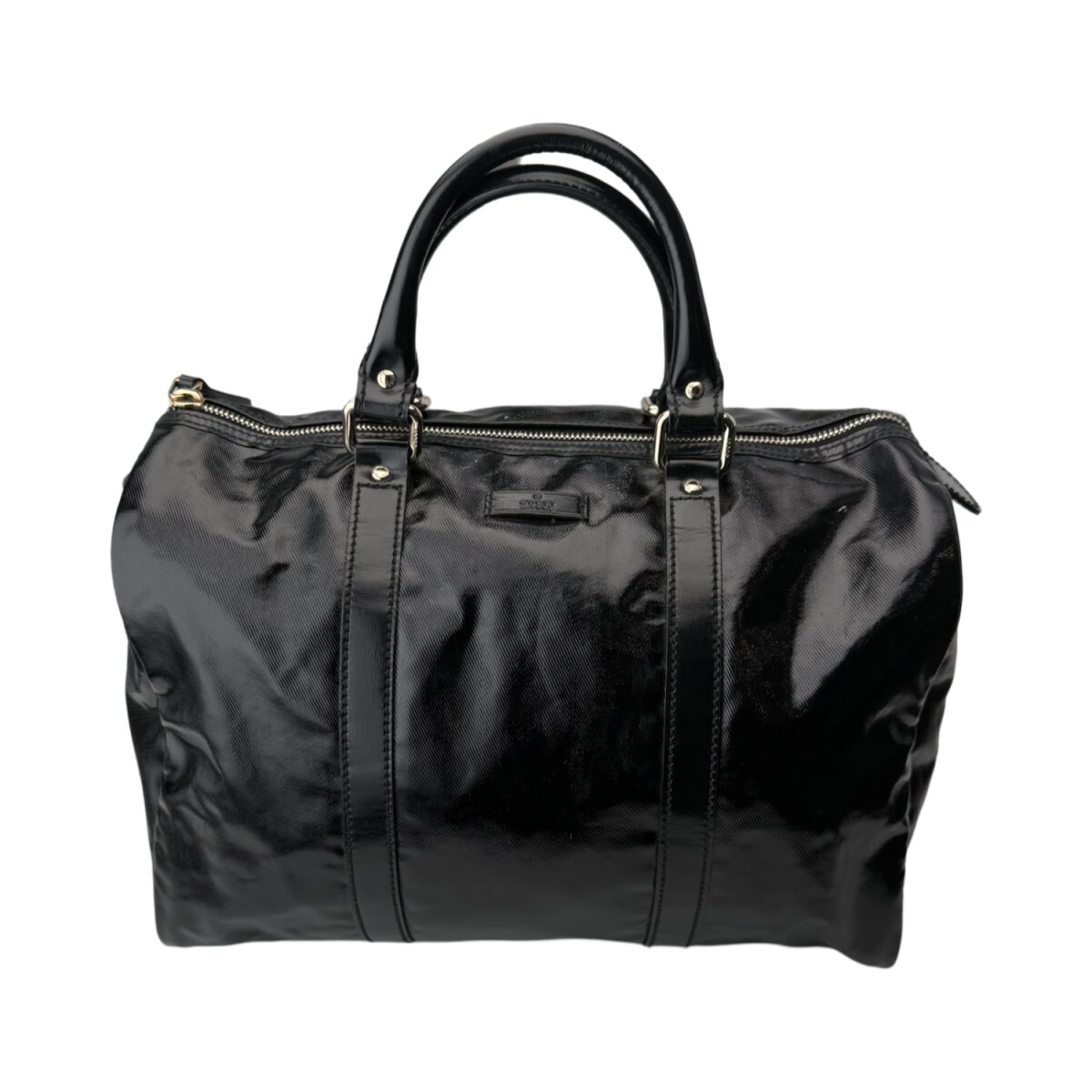 Gucci Mini Boston Handbag Coated Canvas Black