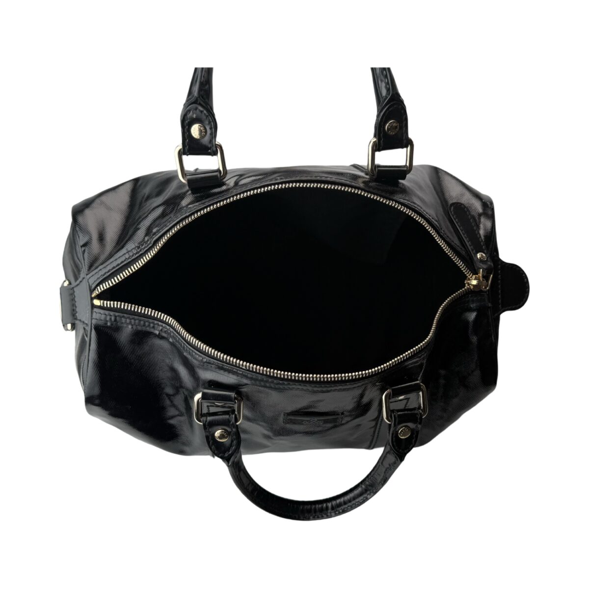 Gucci Mini Boston Handbag Coated Canvas Black
