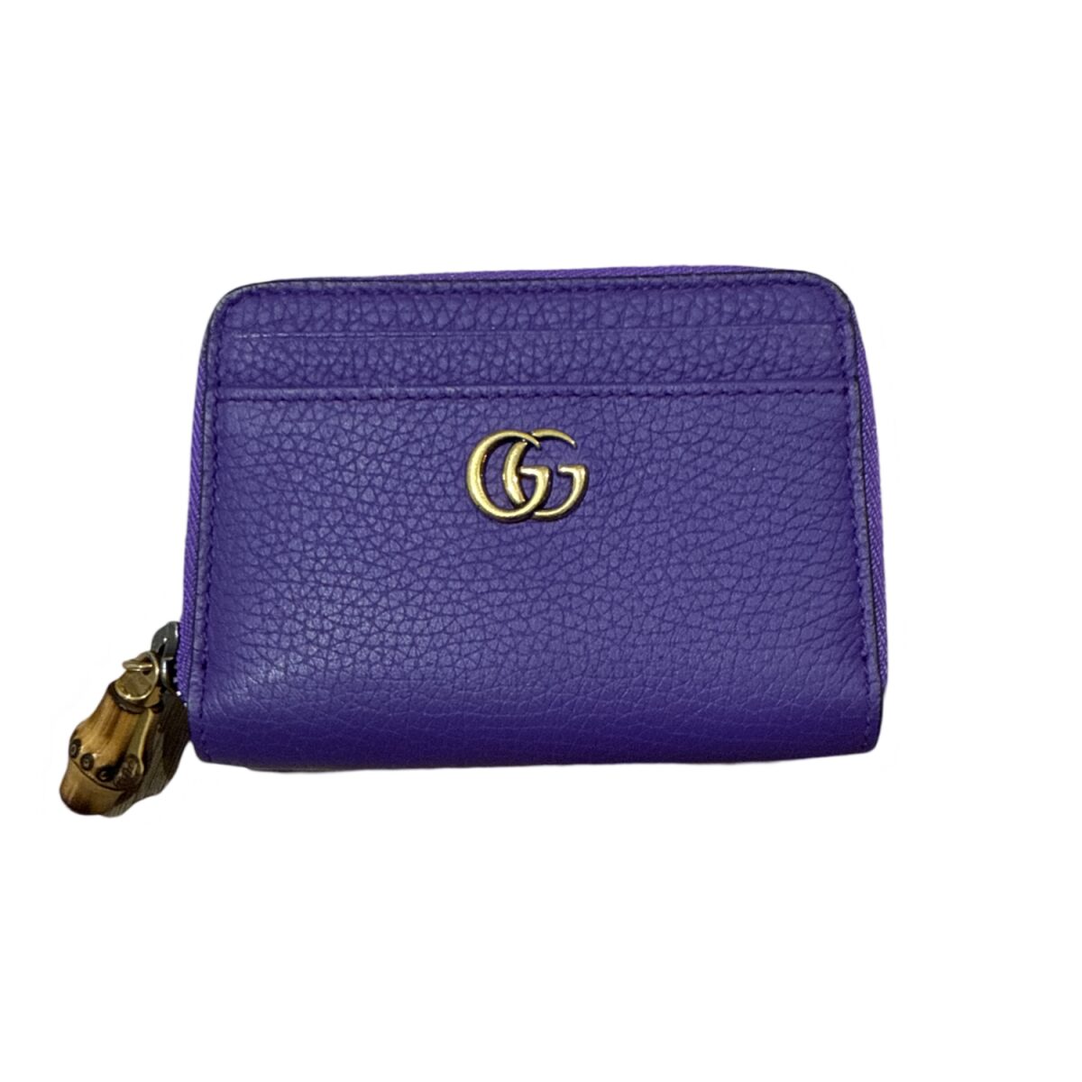 Gucci Double G Zip Card Case With Bamboo