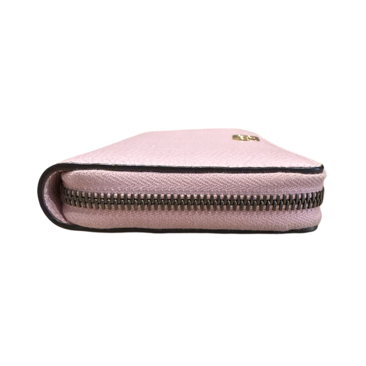 Gucci Pink Leather Zip Around Wallet with Bamboo