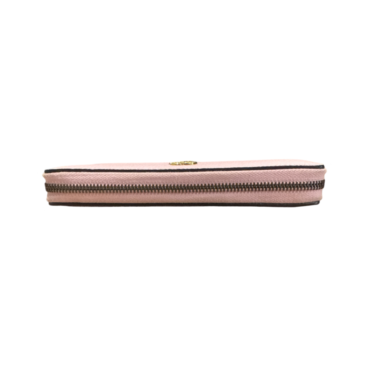 Gucci Pink Leather Zip Around Wallet with Bamboo