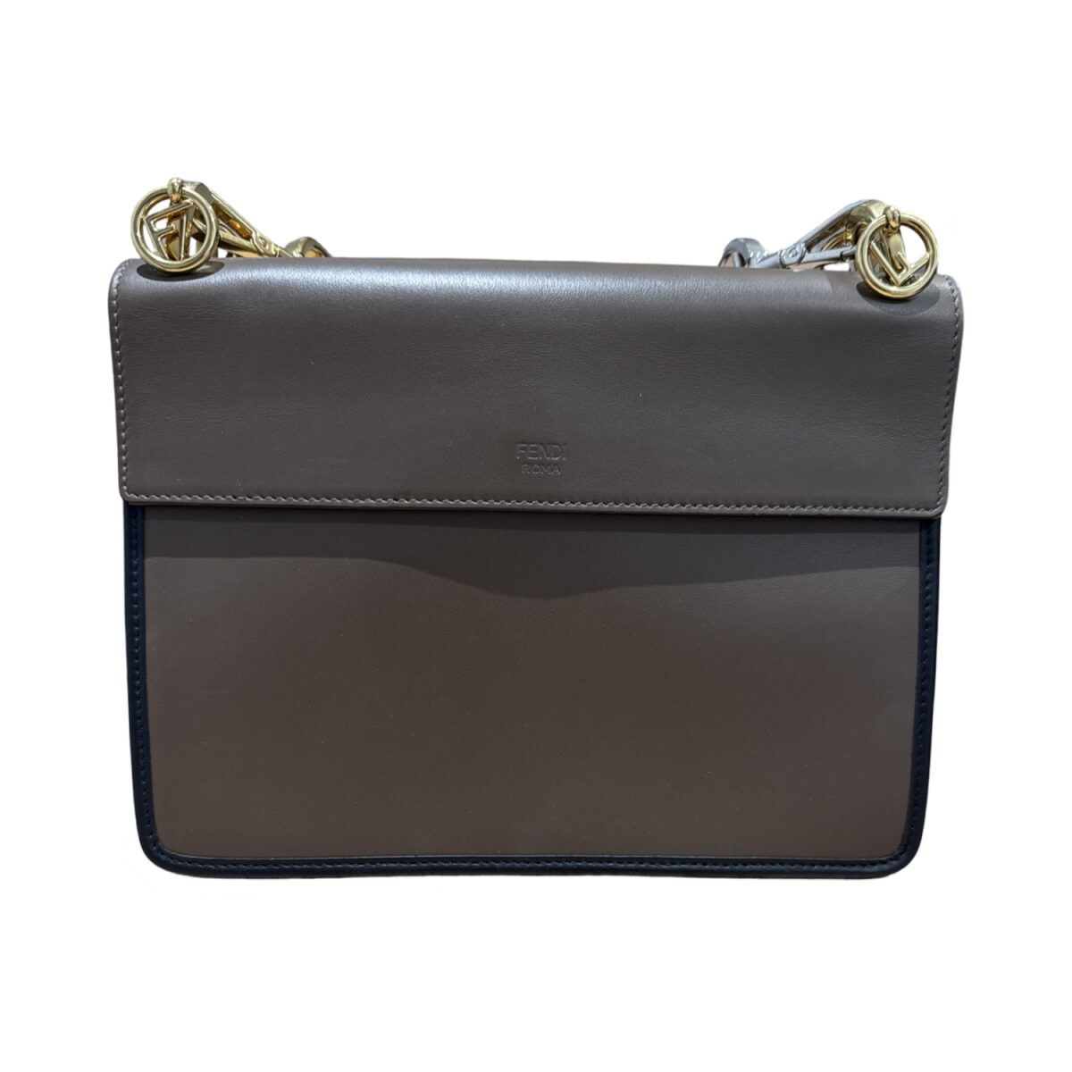 Fendi Leather Kan I F Logo Shoulder Bag