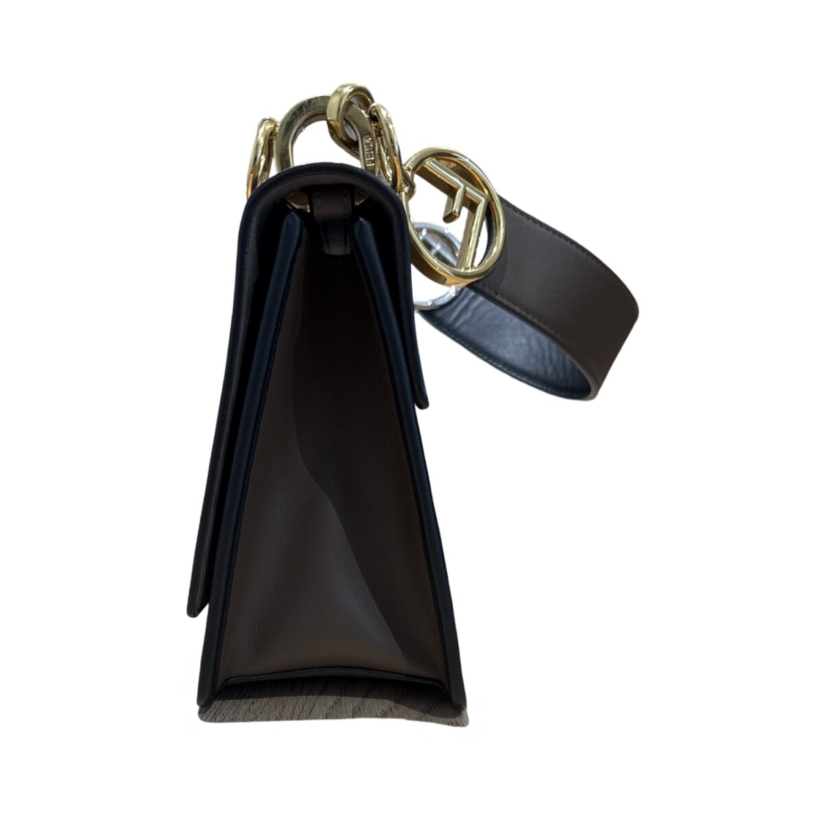 Fendi Leather Kan I F Logo Shoulder Bag