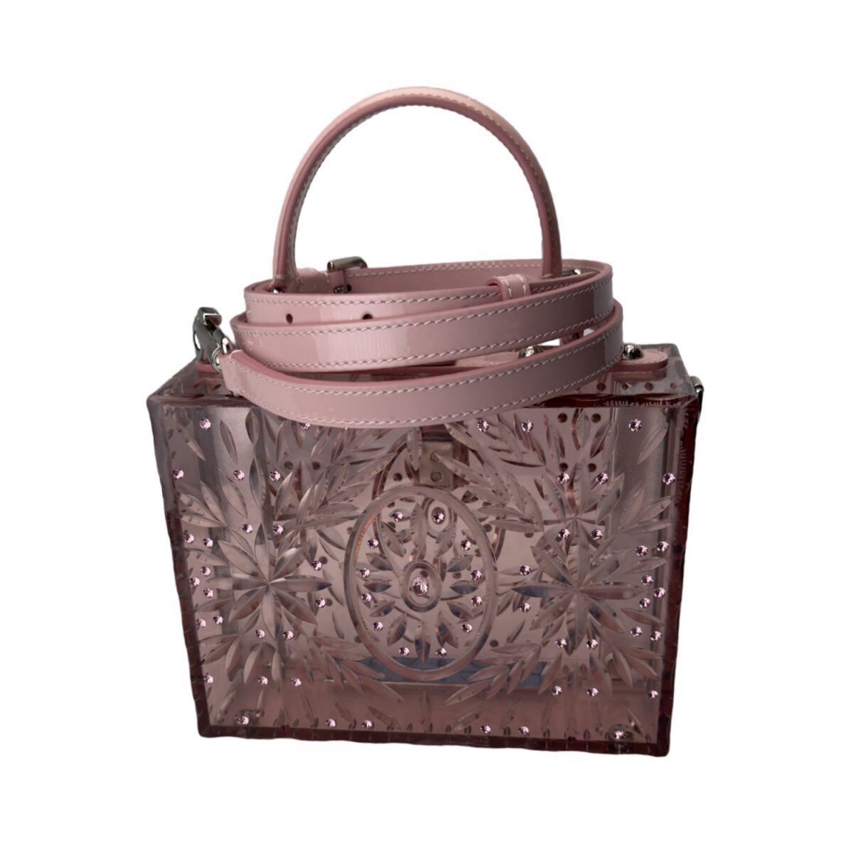 Dolce & Gabbana Pink Plexiglass Cinderella Top Handle Bag