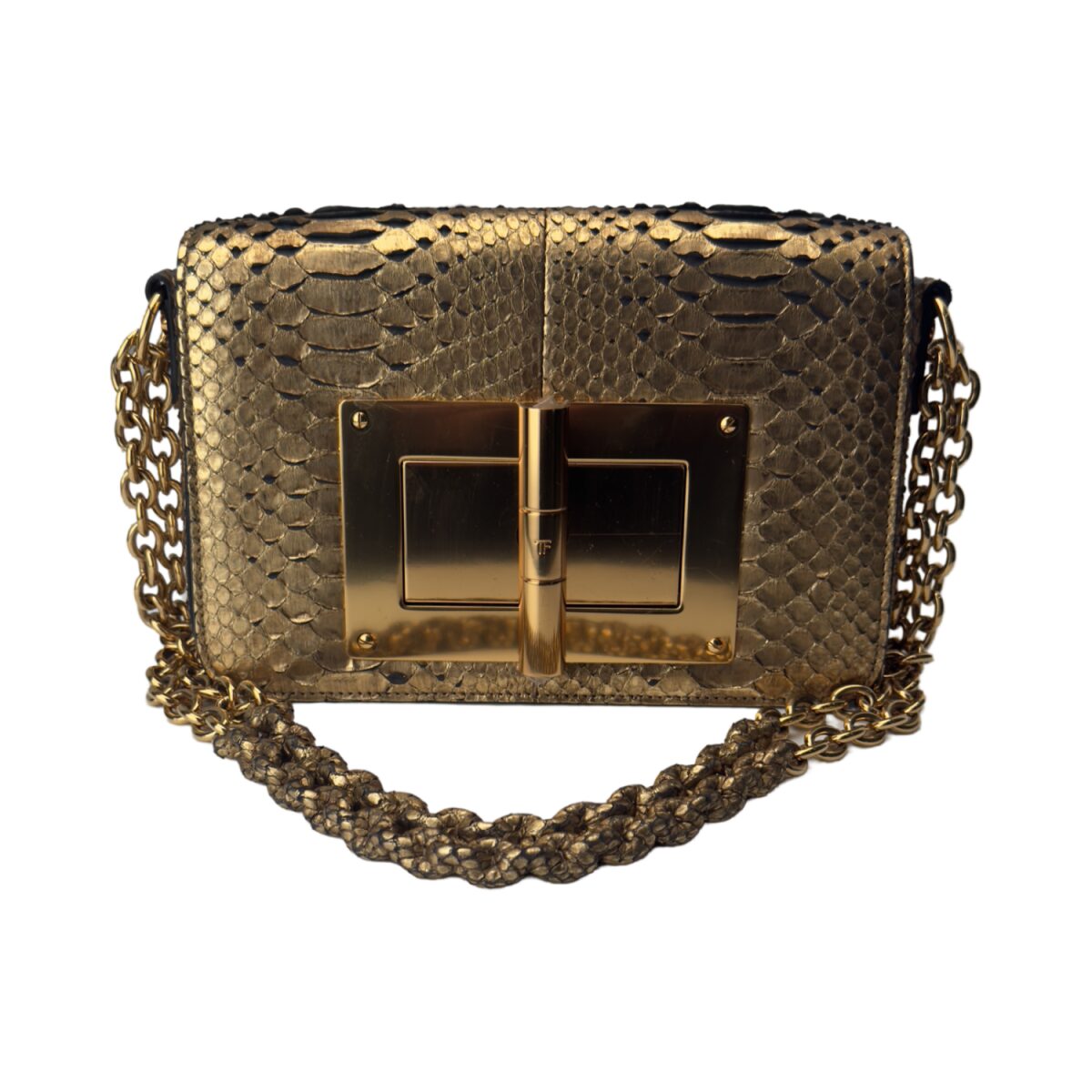 Tom Ford Women’s Natural Medium Natalia Metallic Python Bag