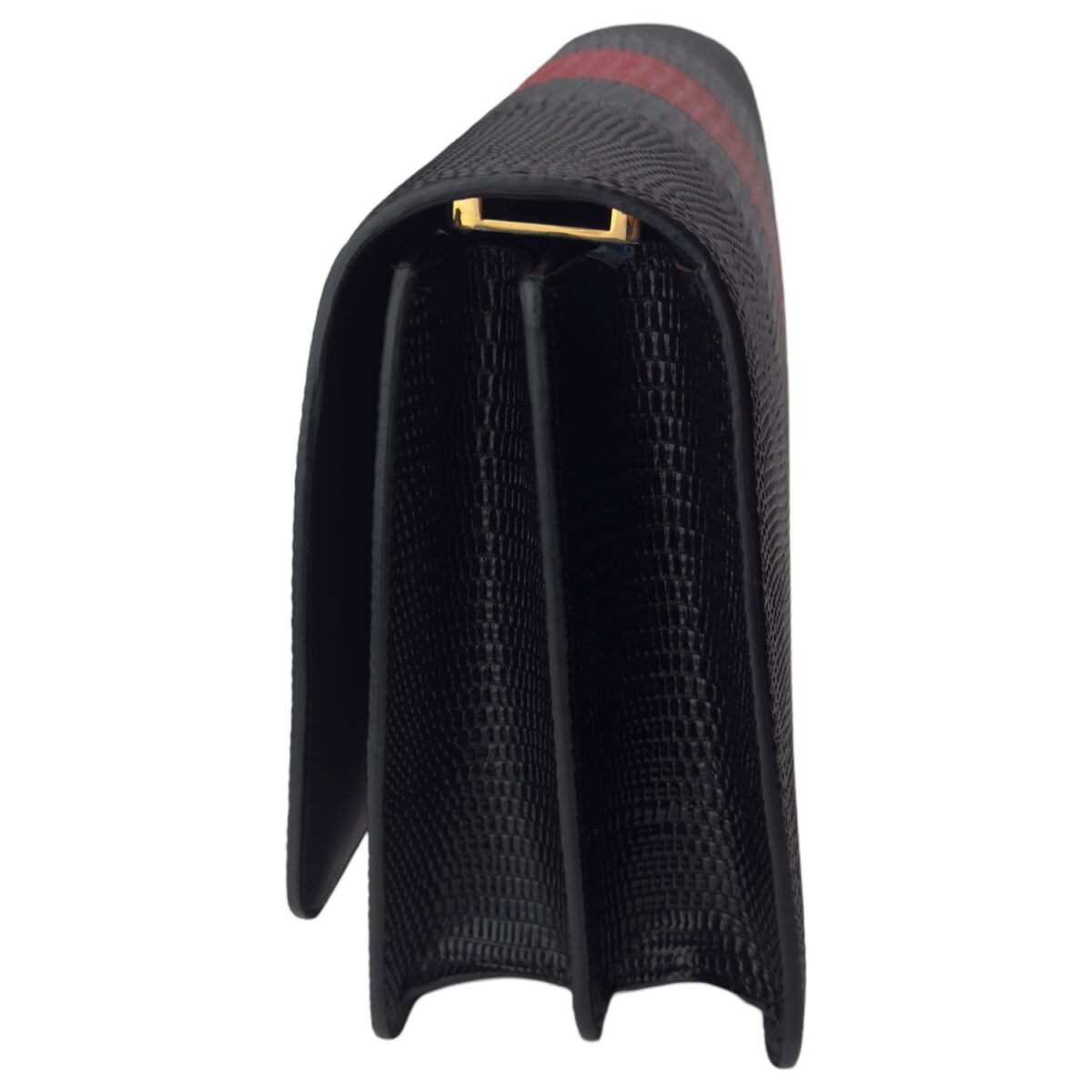 Burberry Black/Red Embossed Leather Medium TB Shoulder Bag