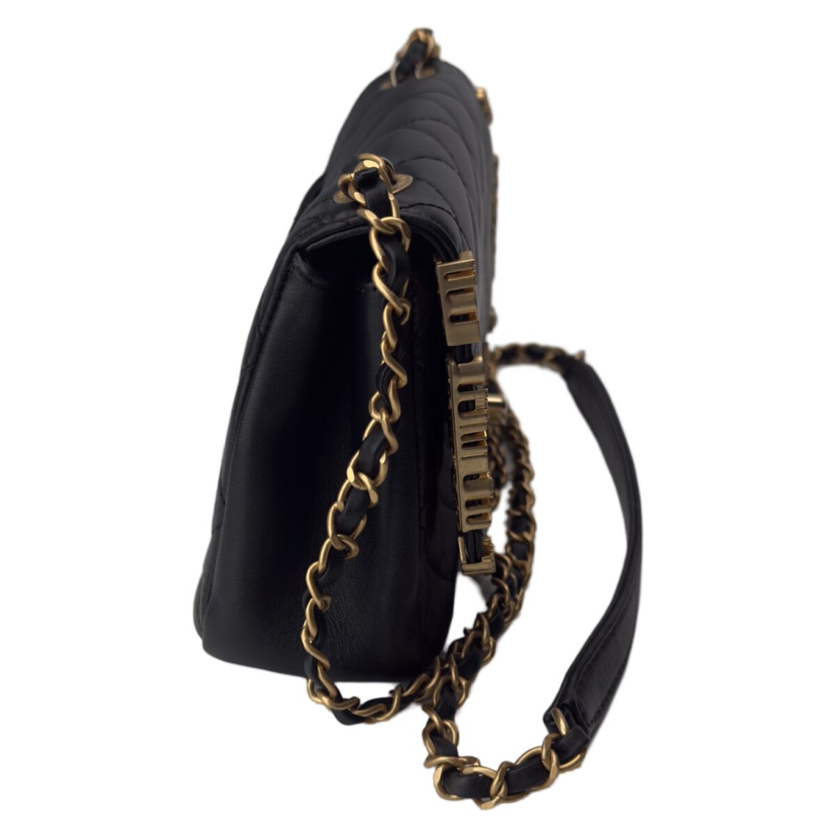 Chanel Limited Edition Paris Monaco Mini Flap Bag in Black Lambskin