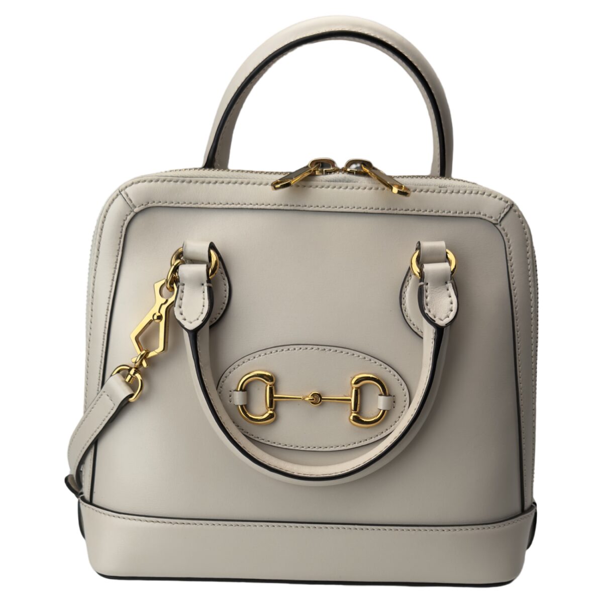 Gucci White Smooth Leather 1955 Horsebit Small Bag