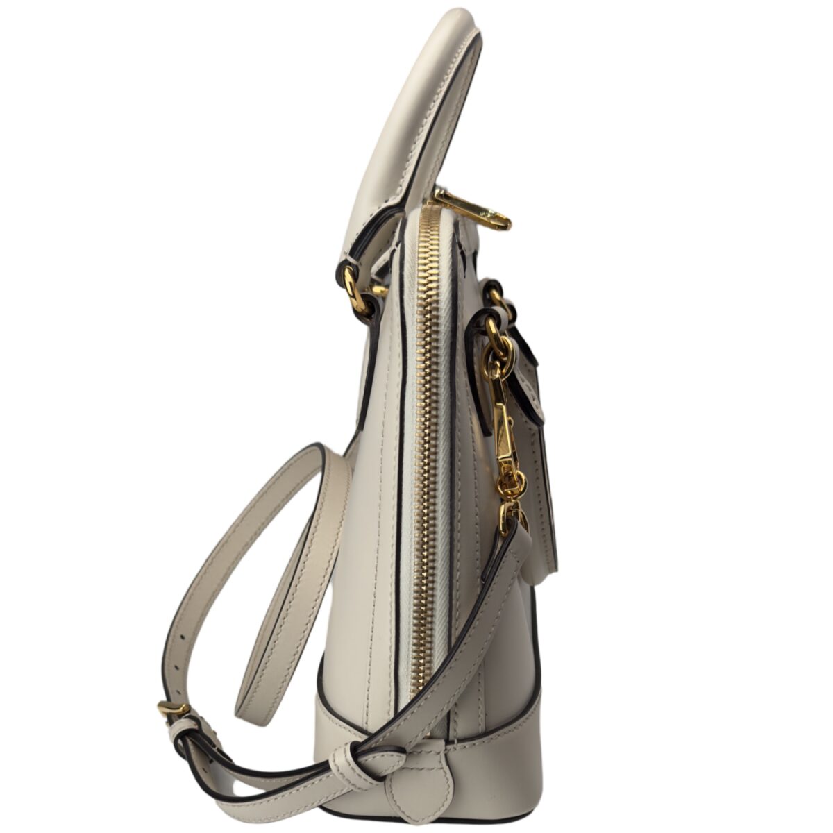 Gucci White Smooth Leather 1955 Horsebit Small Bag
