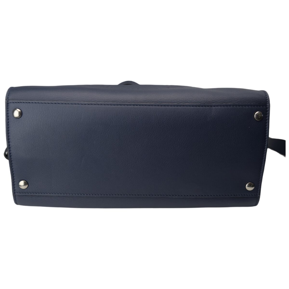 Burberry Embossed Crest Leather Tote in Navy