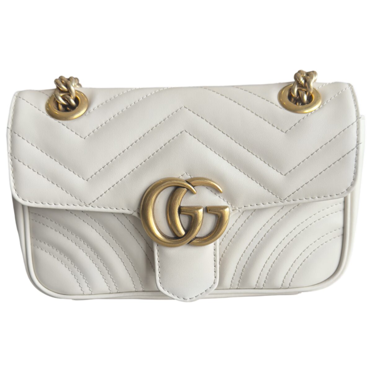 Gucci GG Marmont Matelassé Mini Bag White