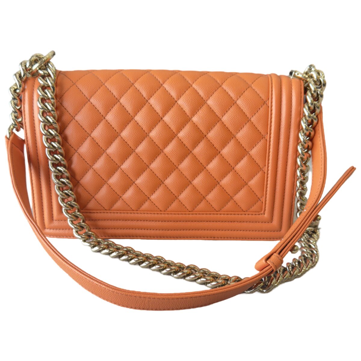 Chanel Boy Medium Caviar Leather Orange