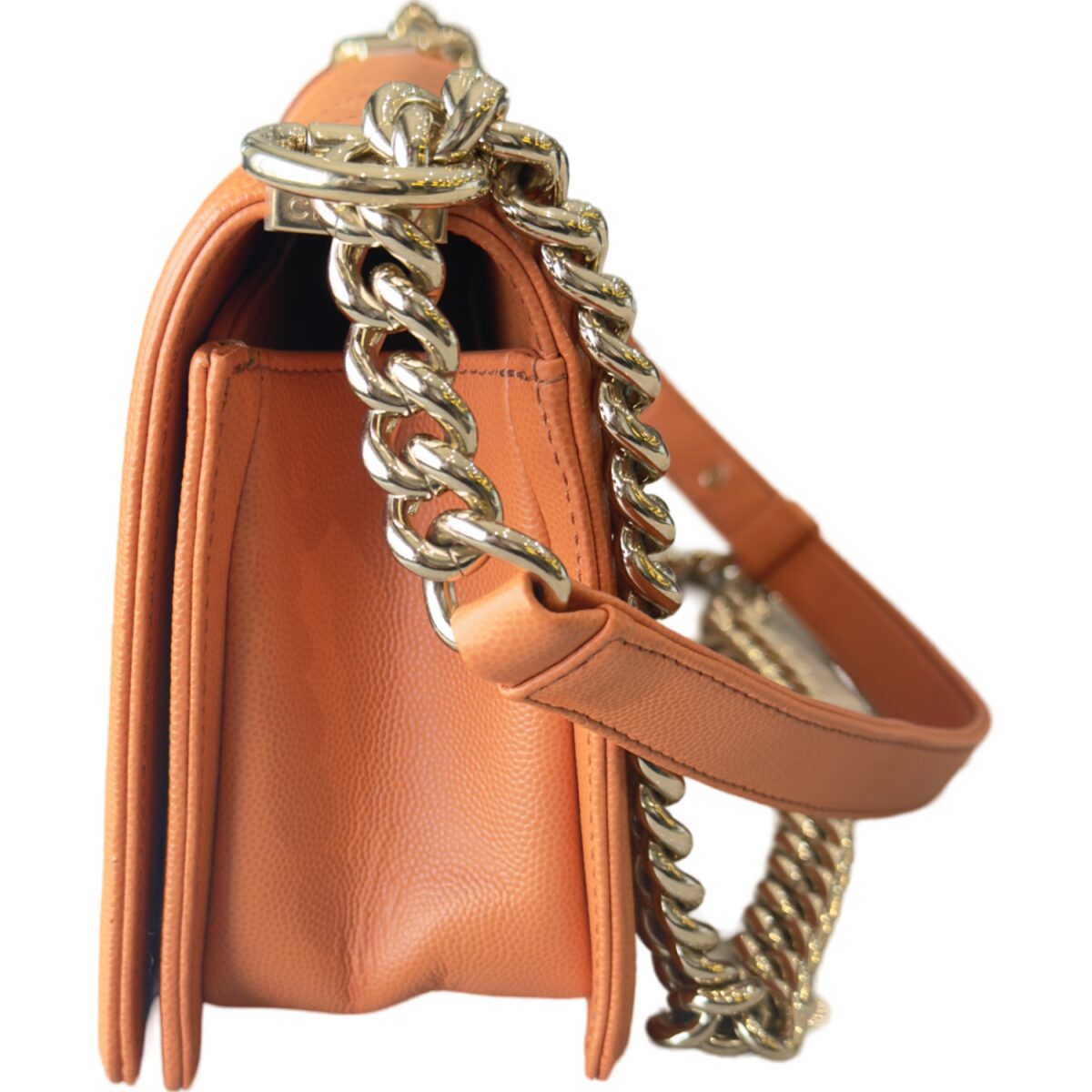 Chanel Boy Medium Caviar Leather Orange