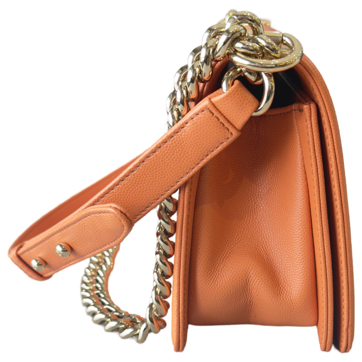 Chanel Boy Medium Caviar Leather Orange