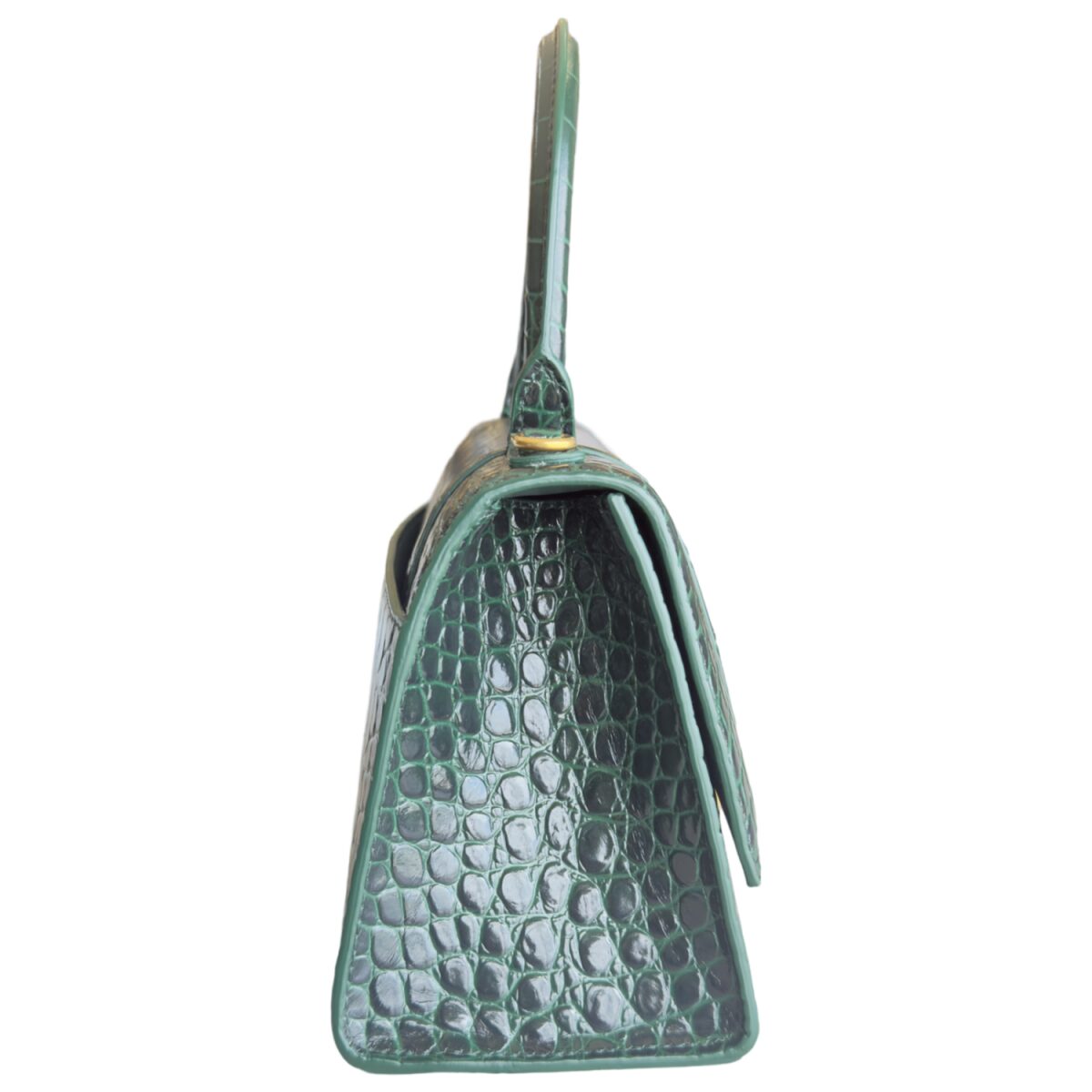 Balenciaga Green Crocodile Embossed Leather Small Hourglass