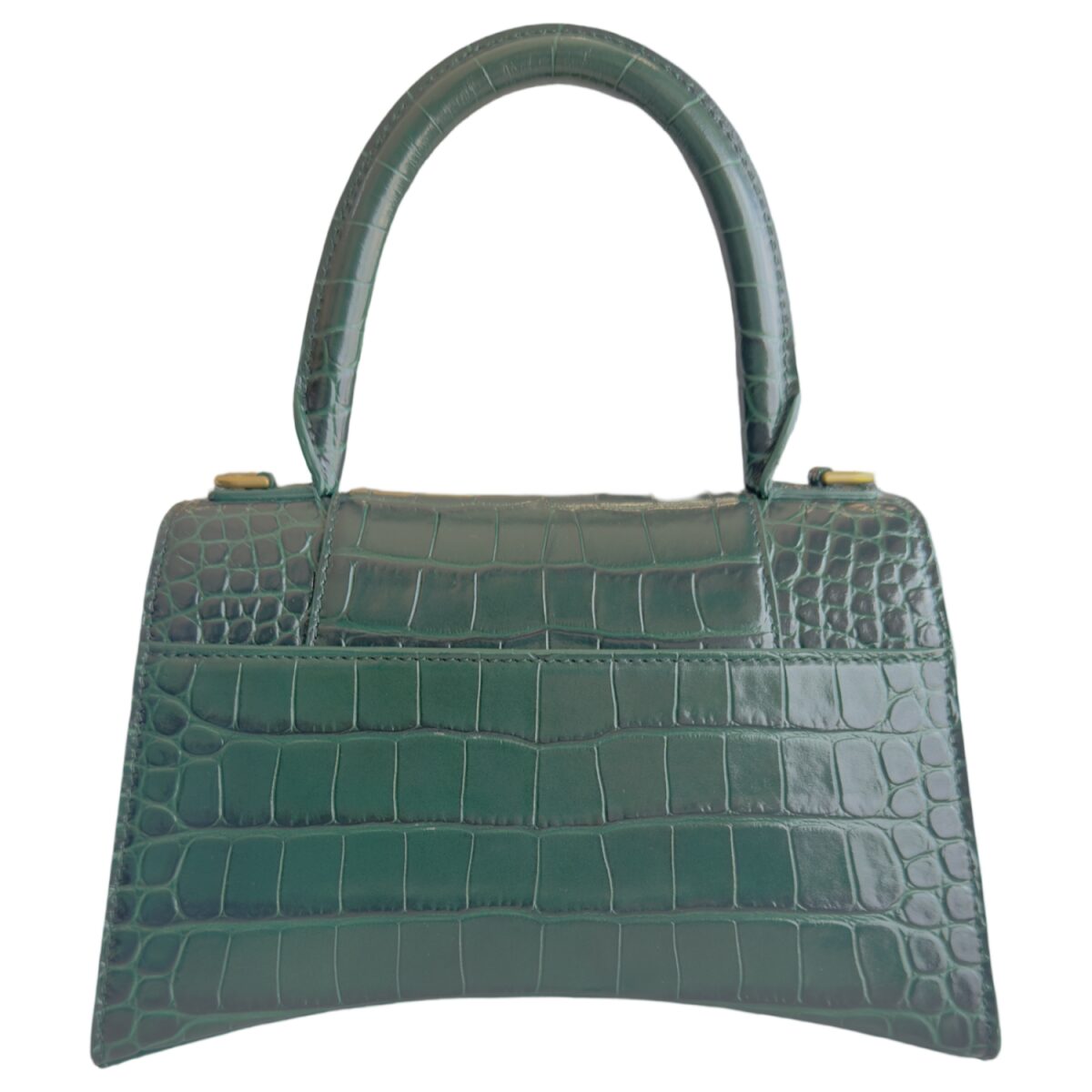 Balenciaga Green Crocodile Embossed Leather Small Hourglass