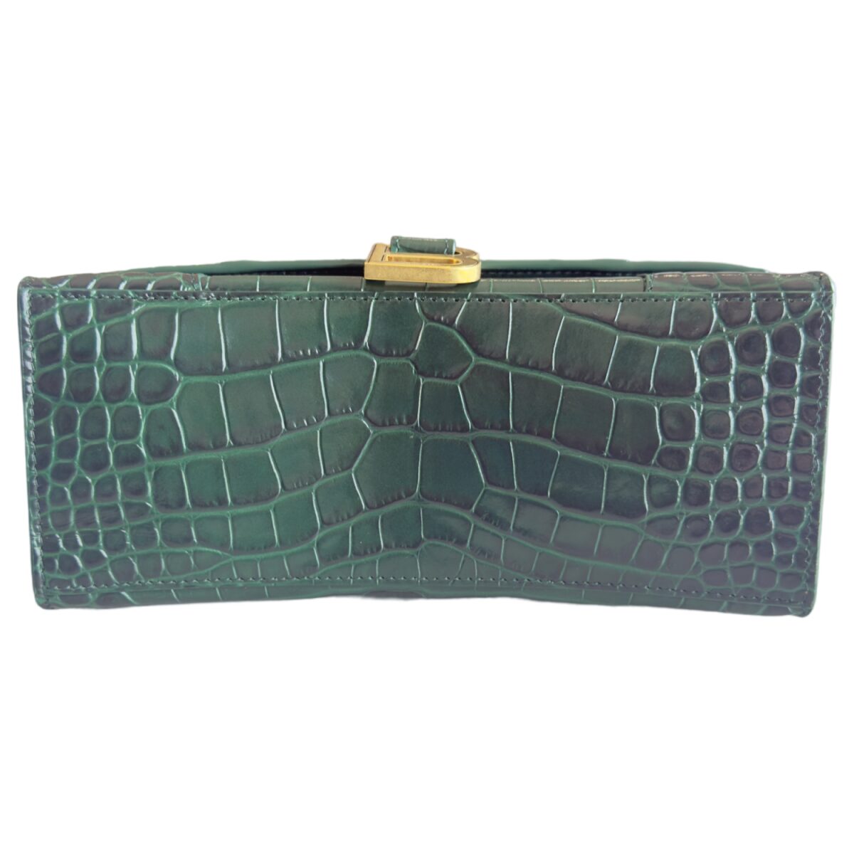 Balenciaga Green Crocodile Embossed Leather Small Hourglass