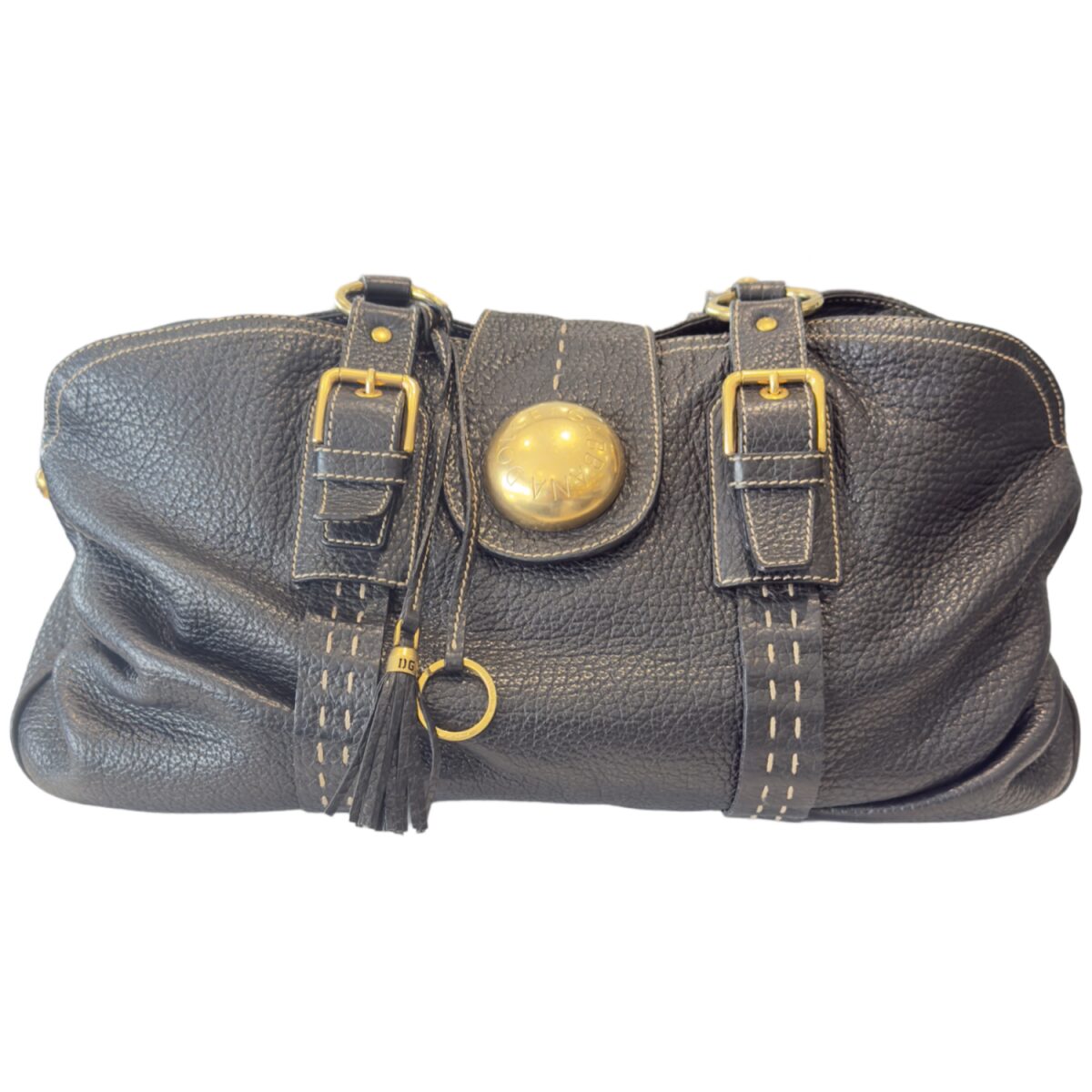 Vintage Dolce & Gabbana Black Leather Shoulder Bag