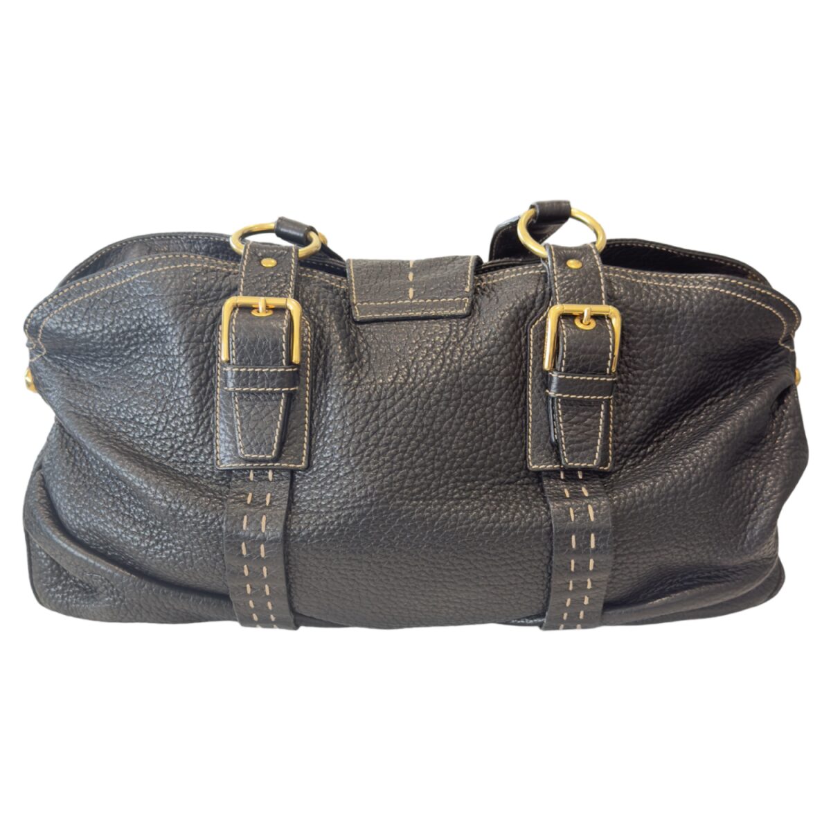 Vintage Dolce & Gabbana Black Leather Shoulder Bag