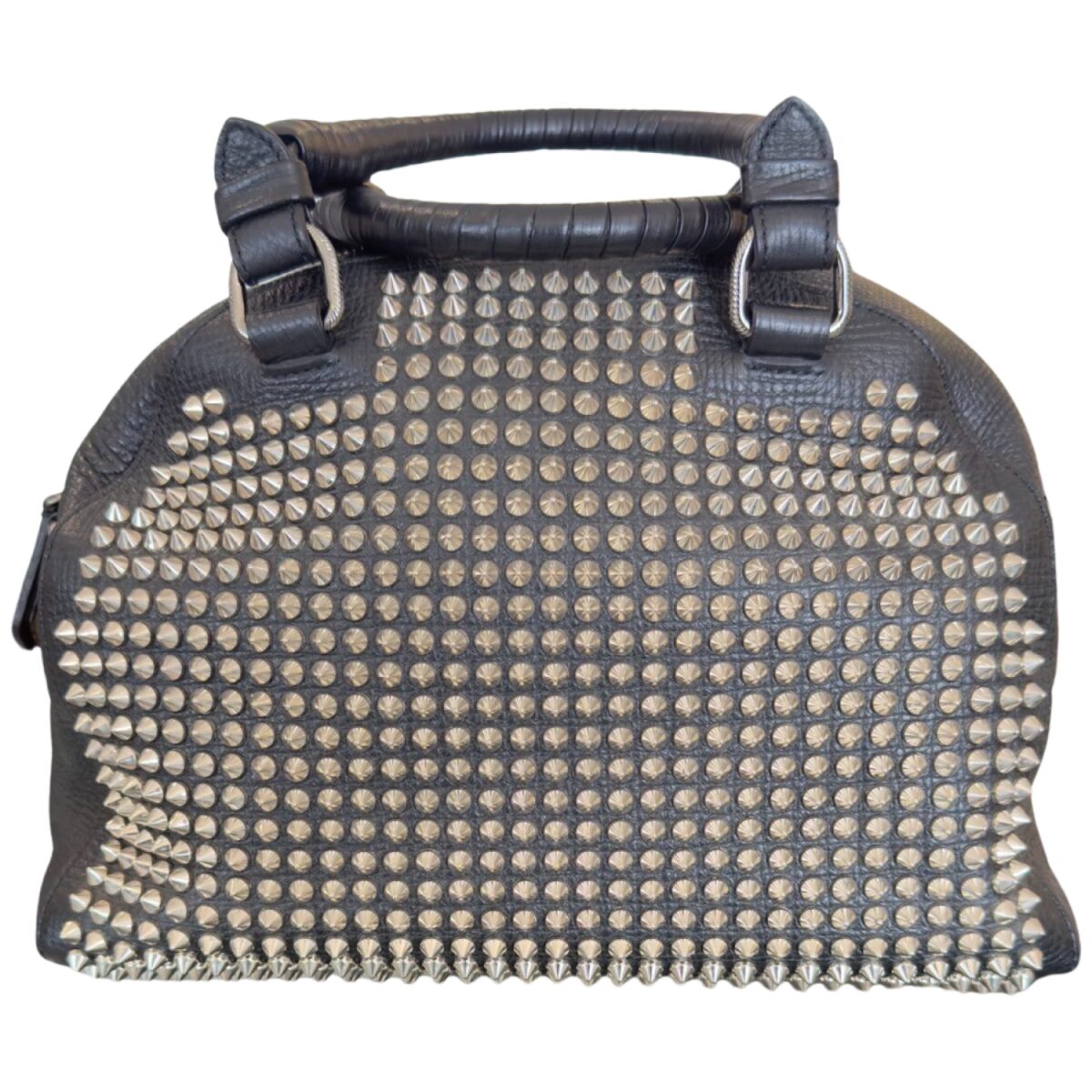 Christian Louboutin Black Leather Studded Panettone Satchel