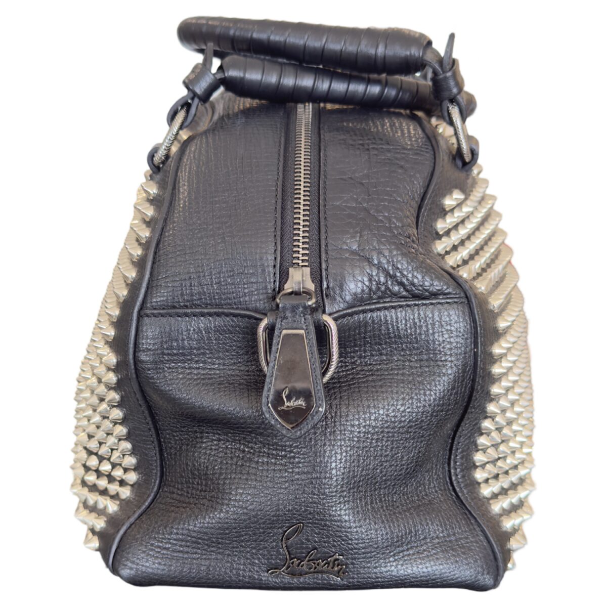 Christian Louboutin Black Leather Studded Panettone Satchel