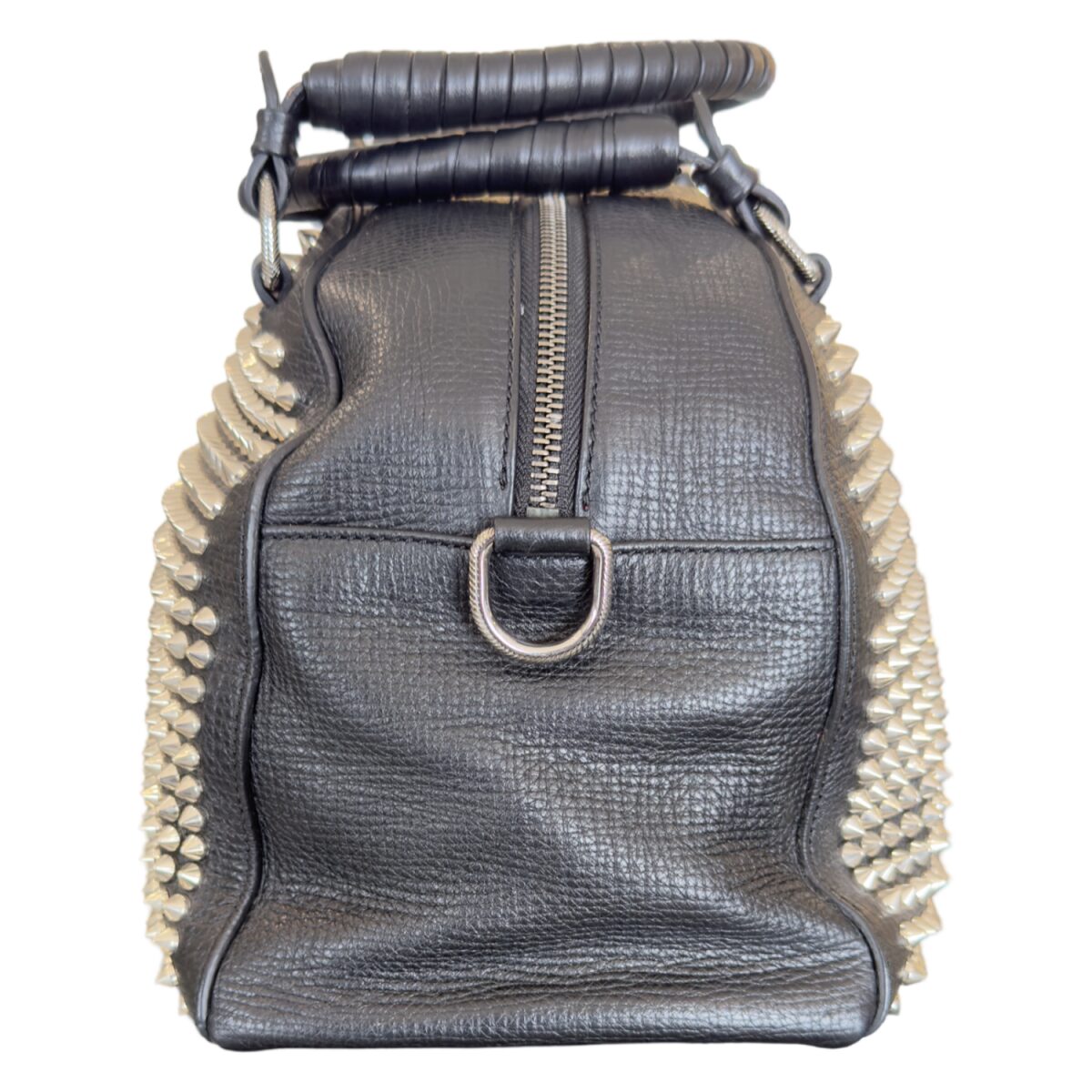 Christian Louboutin Black Leather Studded Panettone Satchel