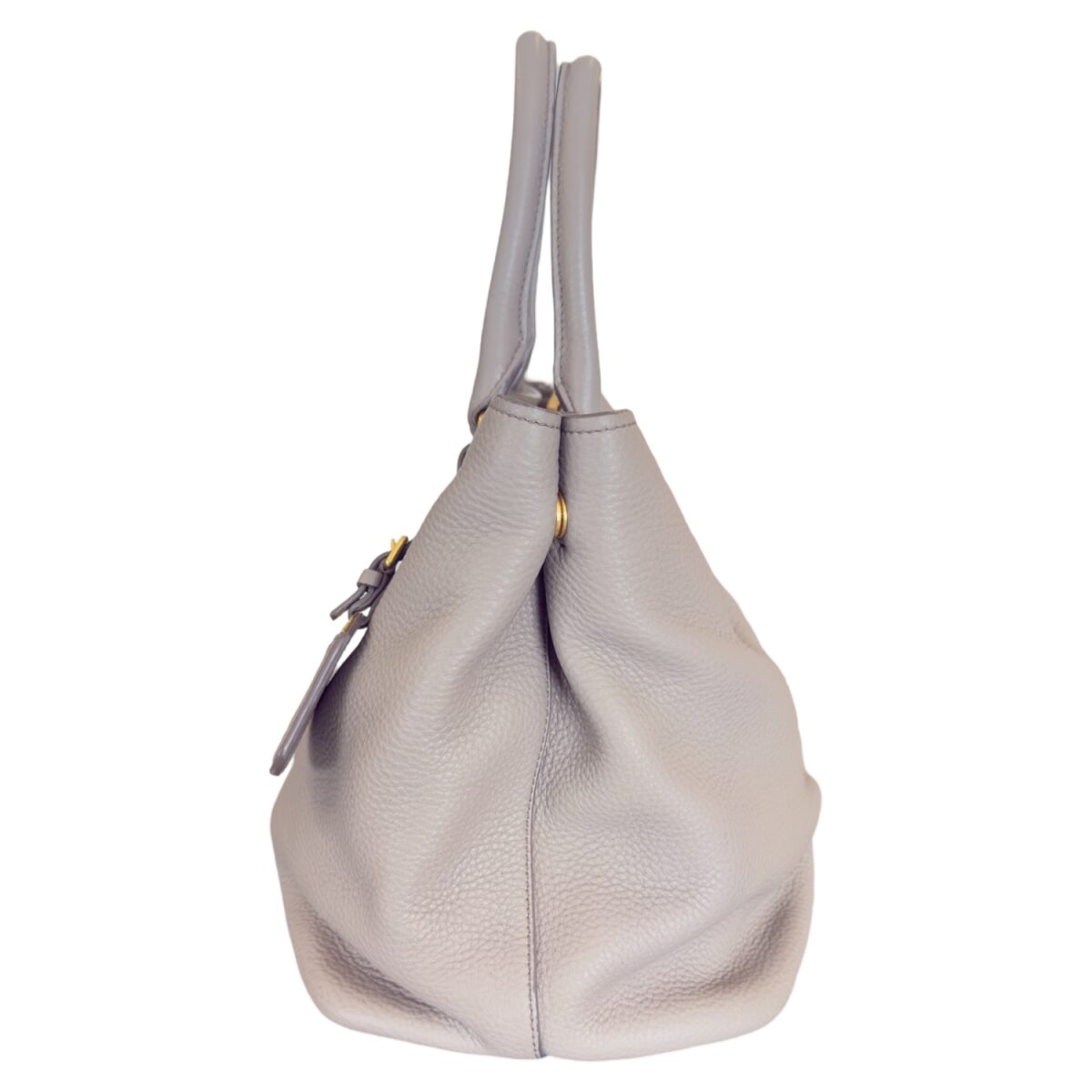 Prada Grey Vitello Daino Leather Tote 