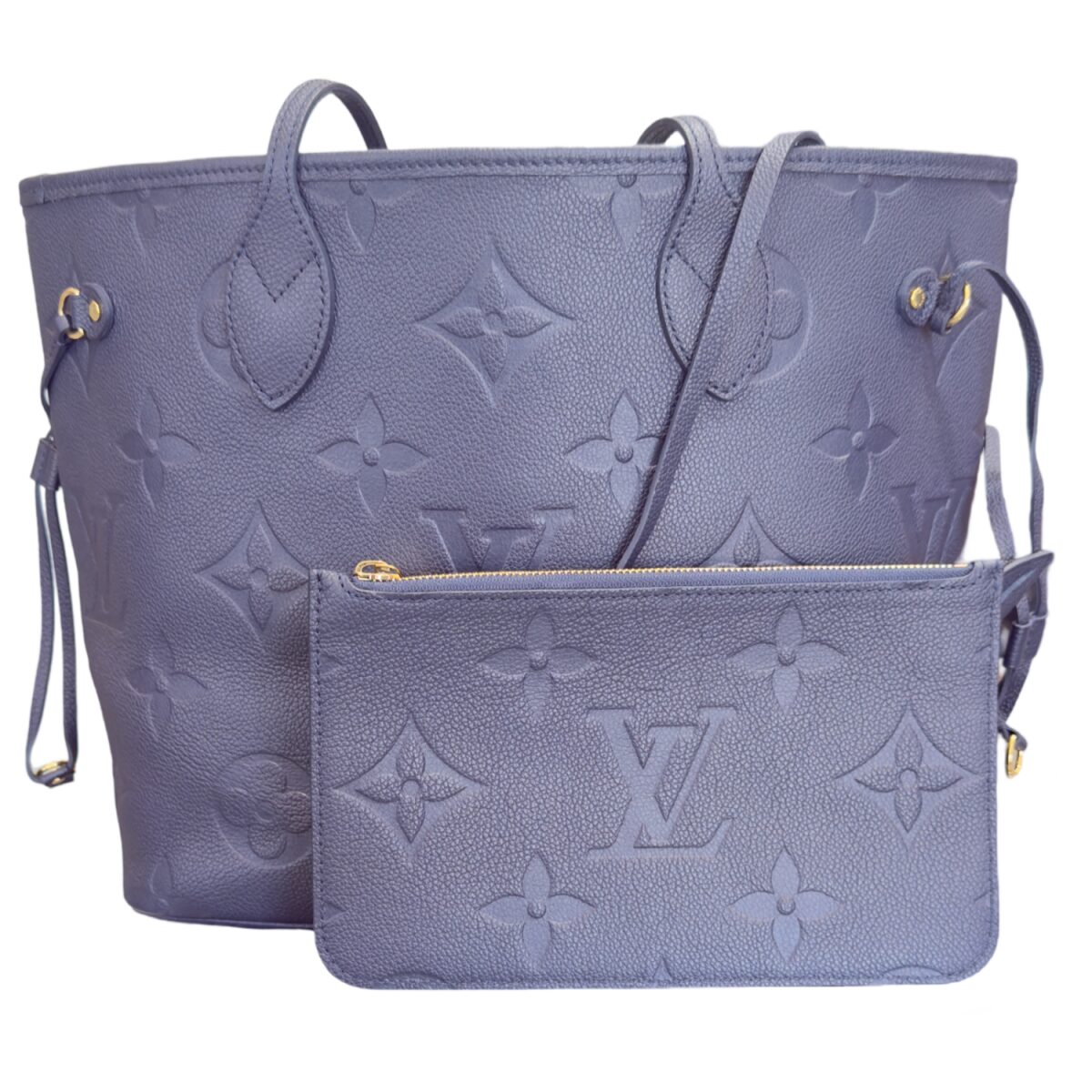 Louis Vuitton Neverfull MM Monogram Empreinte Navy Blue