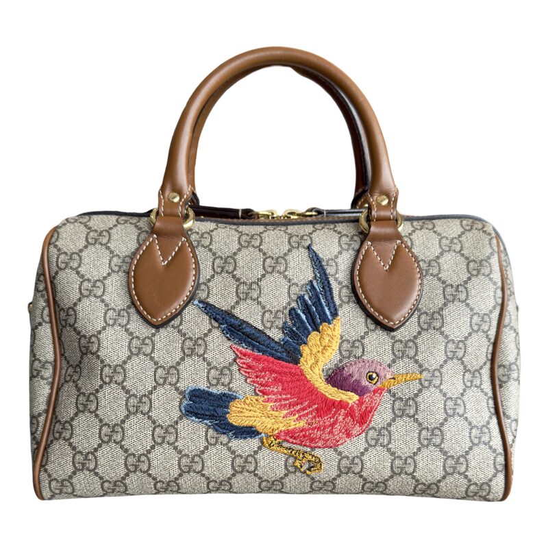 Gucci GG Supreme Canvas Limited Edition Bird Boston Bag