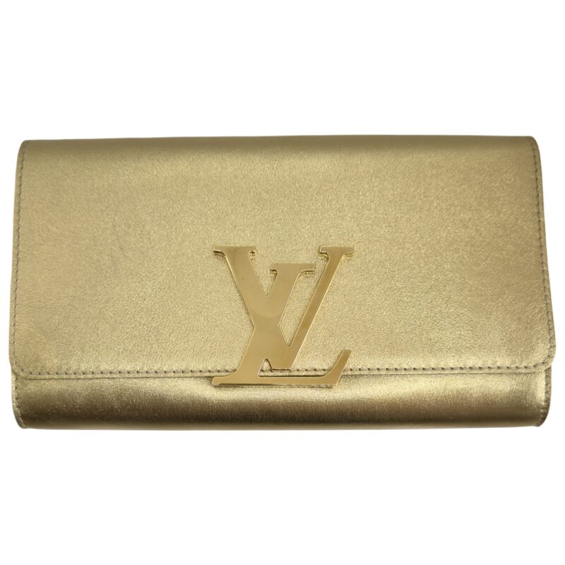 Louis Vuitton Metallic Gold Leather Louise Clutch