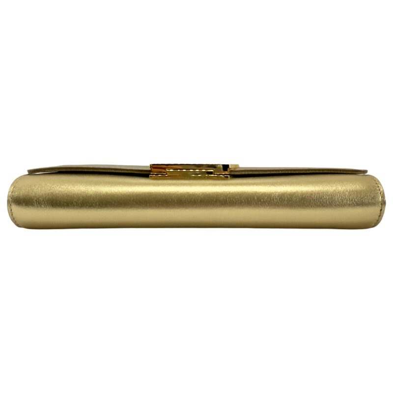 Louis Vuitton Metallic Gold Leather Louise Clutch
