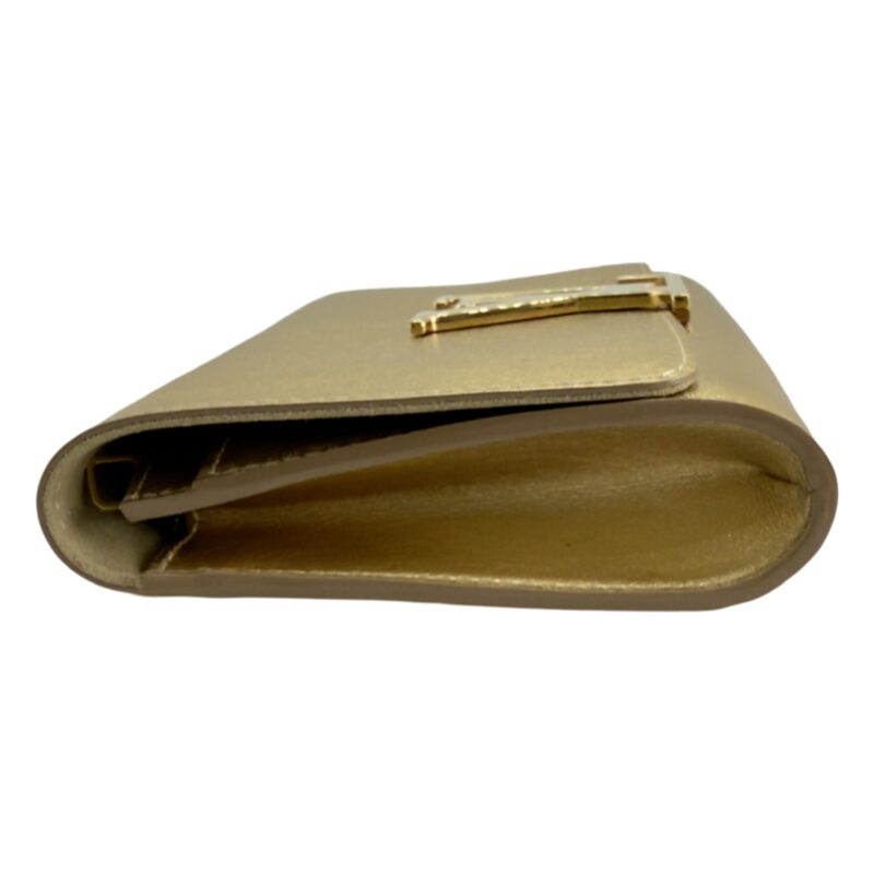 Louis Vuitton Metallic Gold Leather Louise Clutch