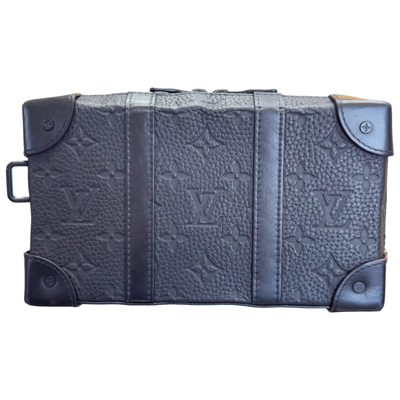 Louis Vuitton Black Monogram Embossed Taurillon Leather Soft Trunk