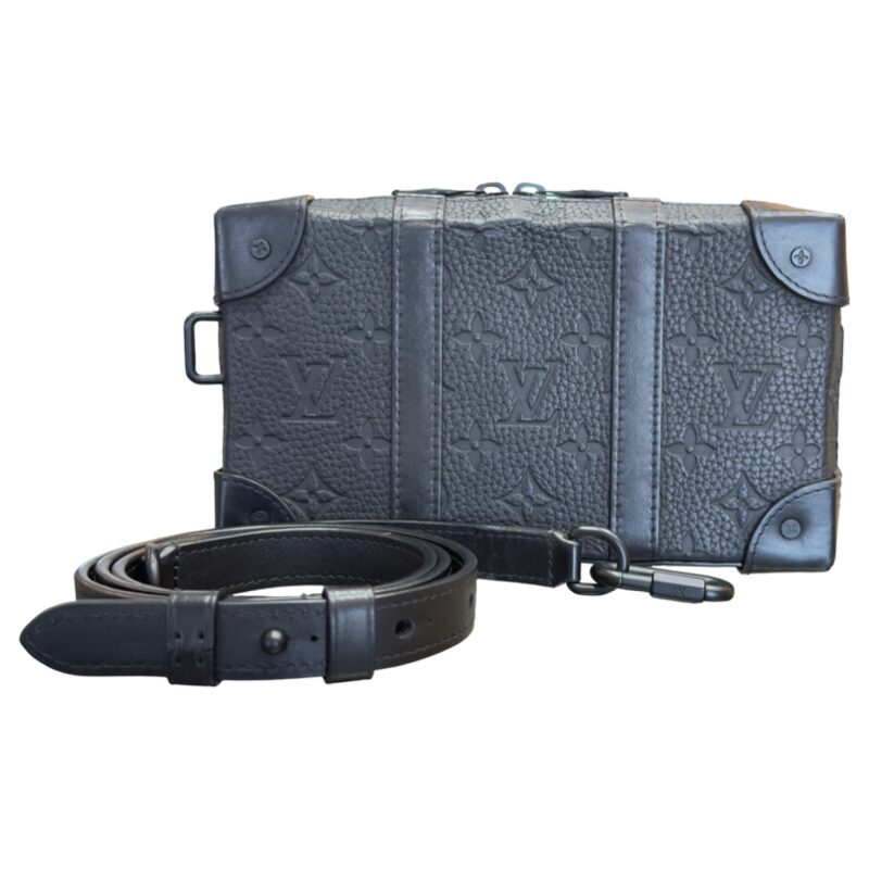 Louis Vuitton Black Monogram Embossed Taurillon Leather Soft Trunk
