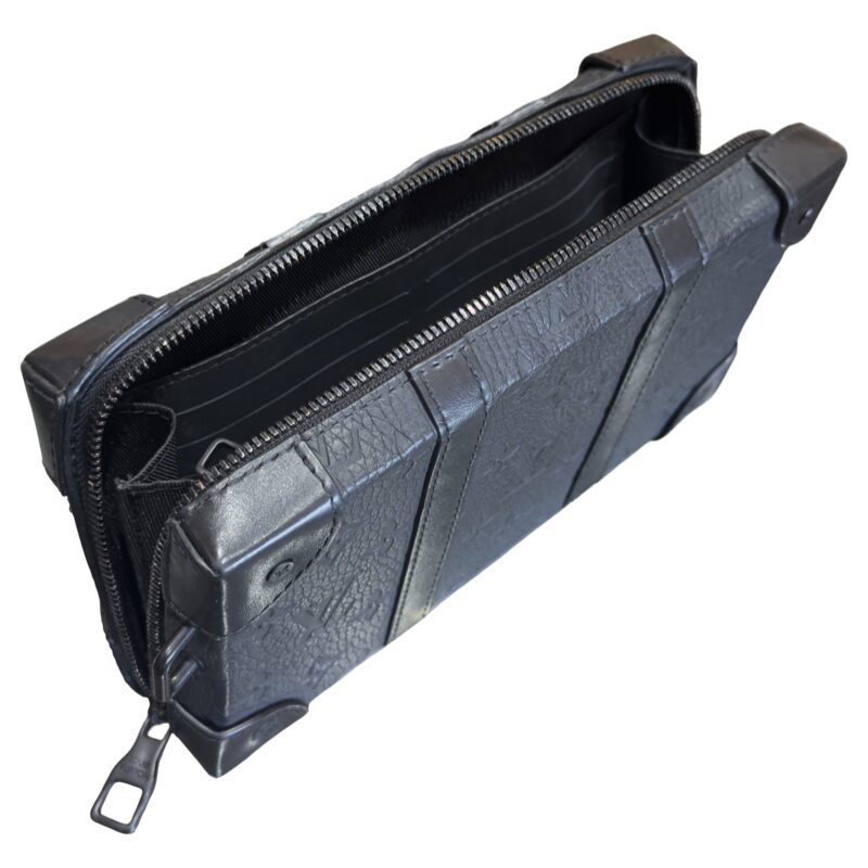 Louis Vuitton Black Monogram Embossed Taurillon Leather Soft Trunk