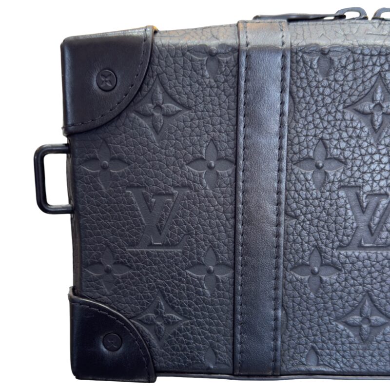 Louis Vuitton Black Monogram Embossed Taurillon Leather Soft Trunk