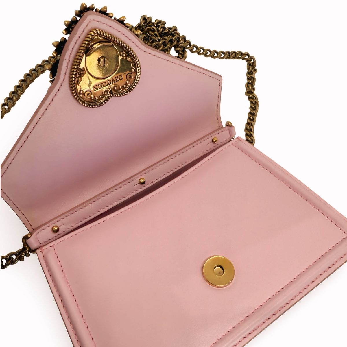 Dolce & Gabbana Smooth Calfskin Small Devotion Top Handle Bag