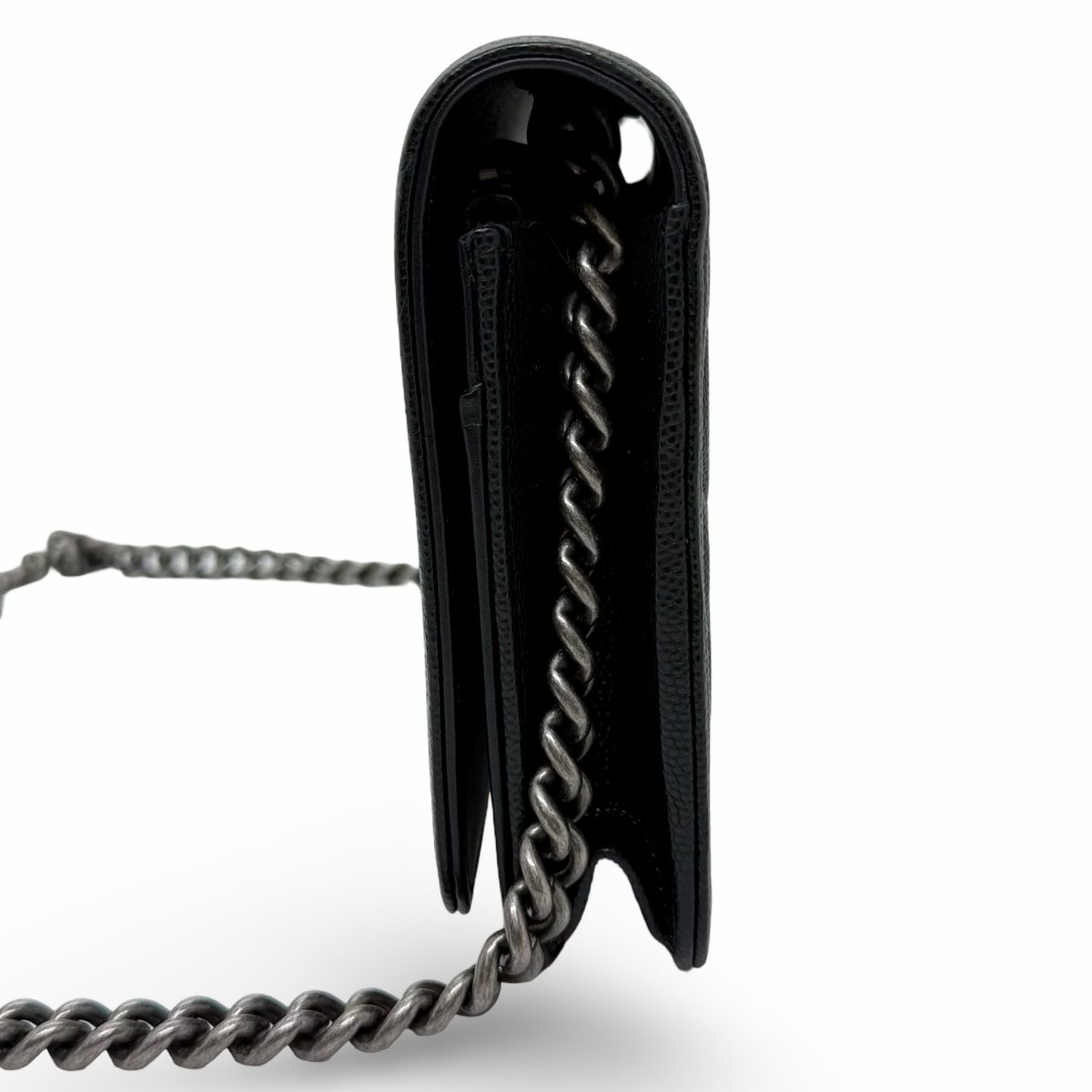 Chanel Boy WOC in black caviar leather with silver hardware