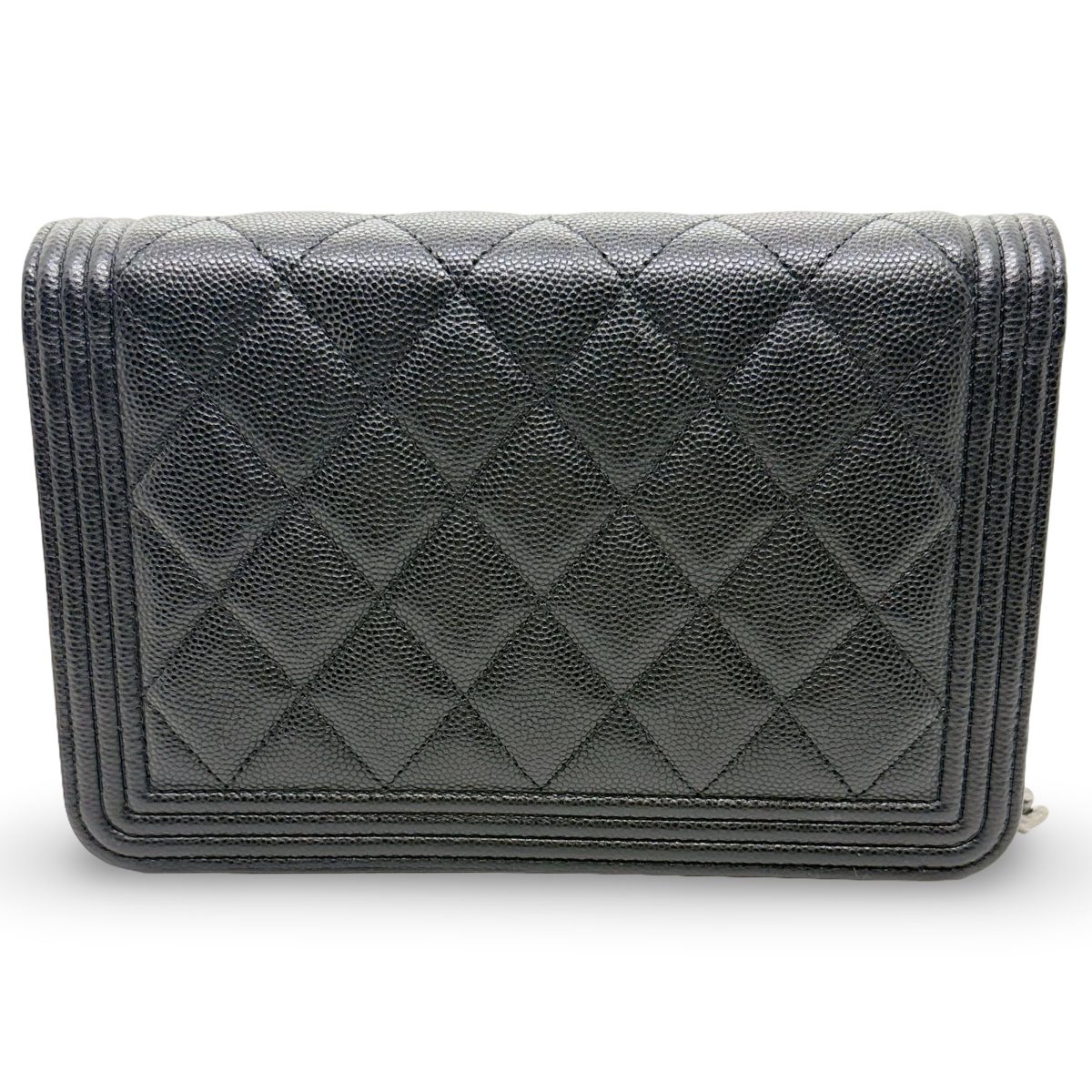 Chanel Boy WOC in black caviar leather with silver hardware