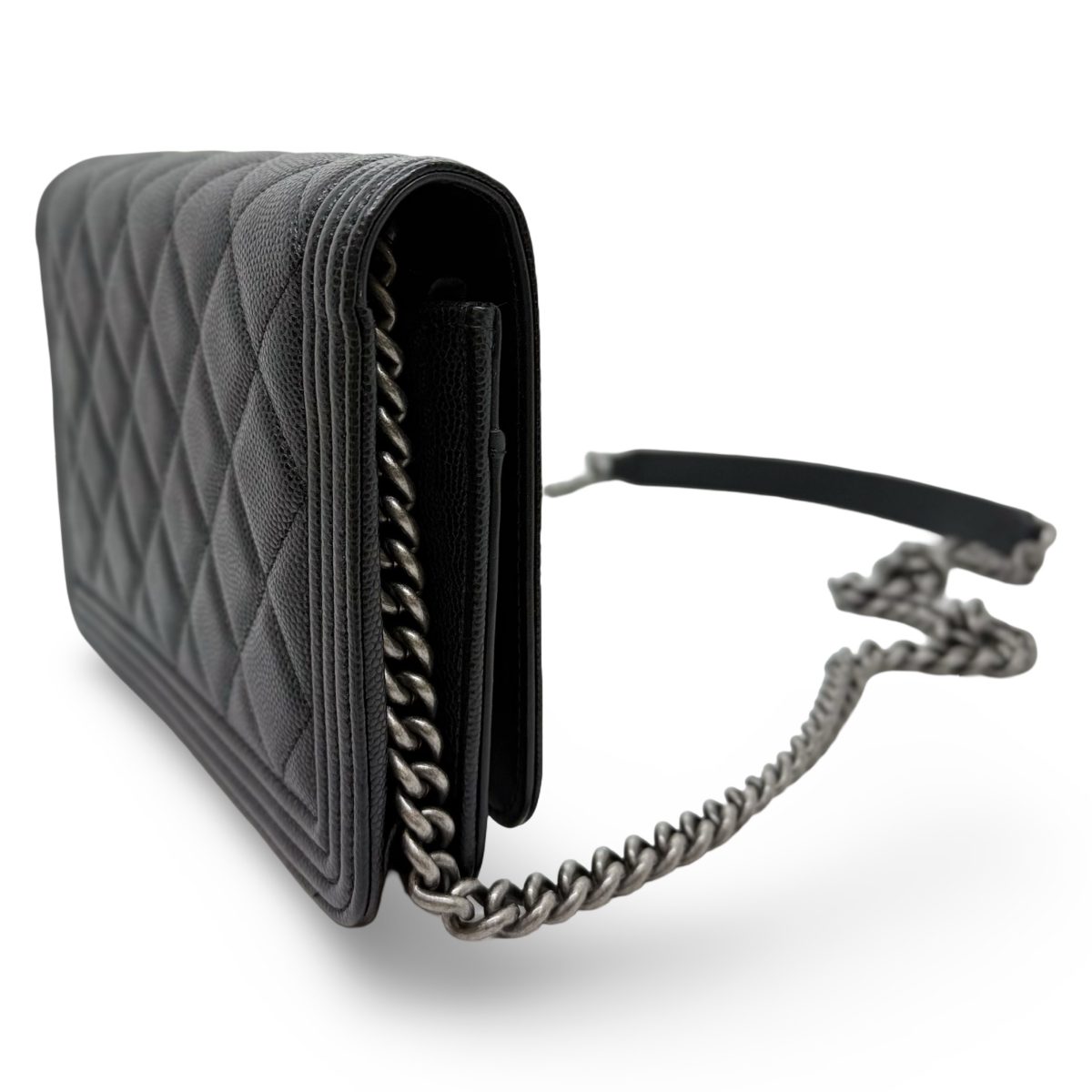 Chanel Boy WOC in black caviar leather with silver hardware