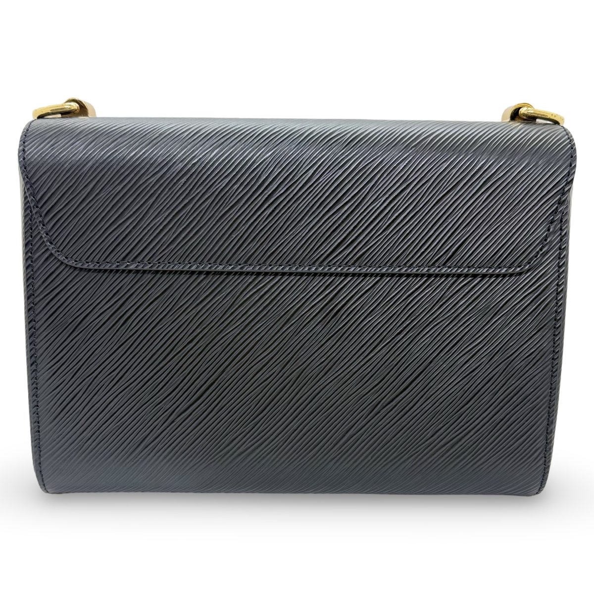Louis Vuitton Twist MM in black Epi leather with a wide pink/beige textile strap
