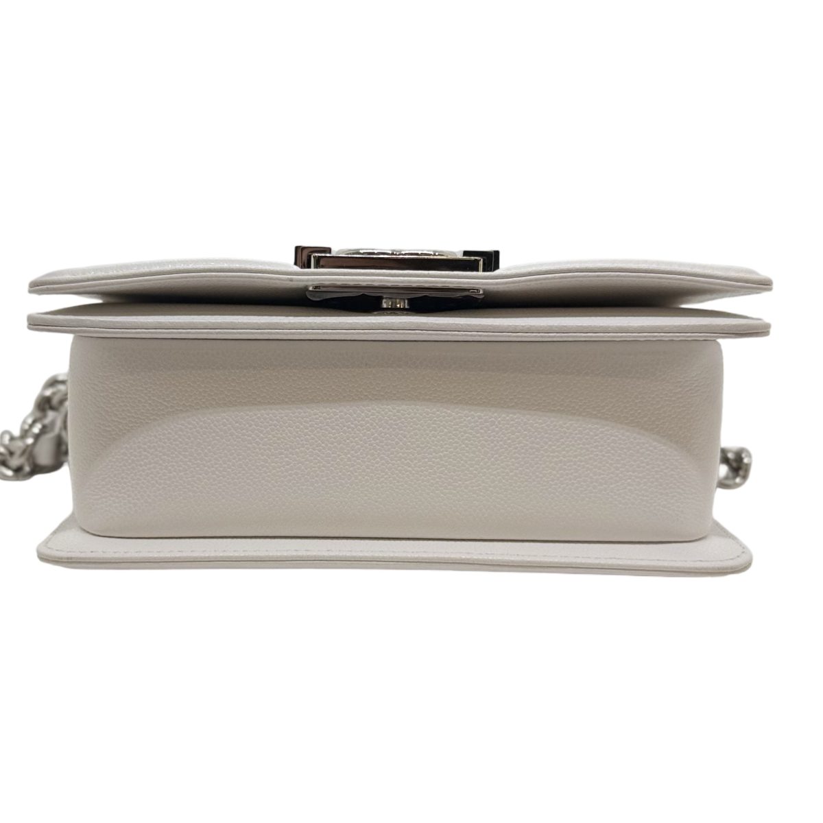 Chanel White Calfskin Quilted Small Boy bag