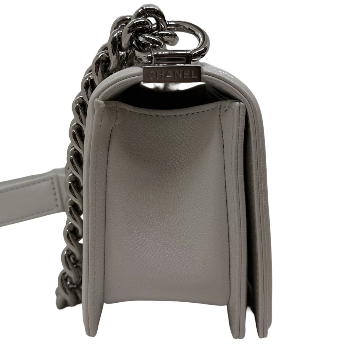 Chanel White Calfskin Quilted Small Boy bag