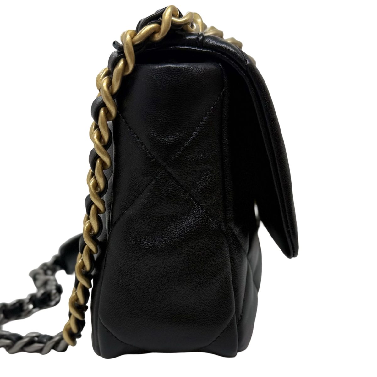 Chanel 19 Flap bag, black lambskin with mixed metal hardware