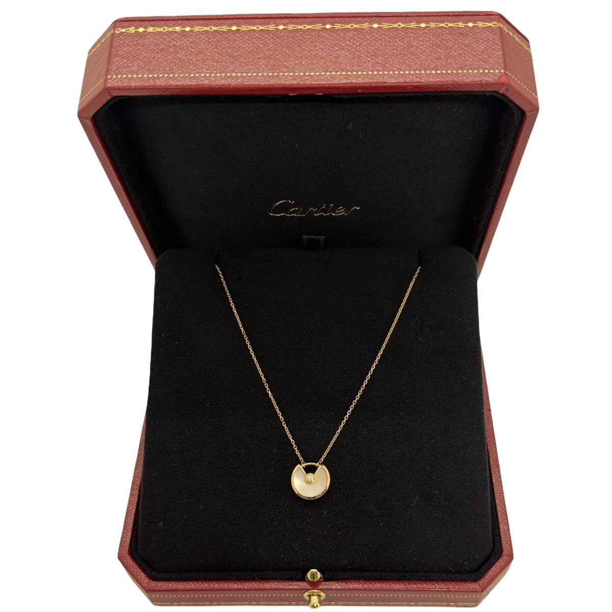 Cartier Amulette 18kt Yellow Gold, Mother-of- Pearl, Diamond Necklace