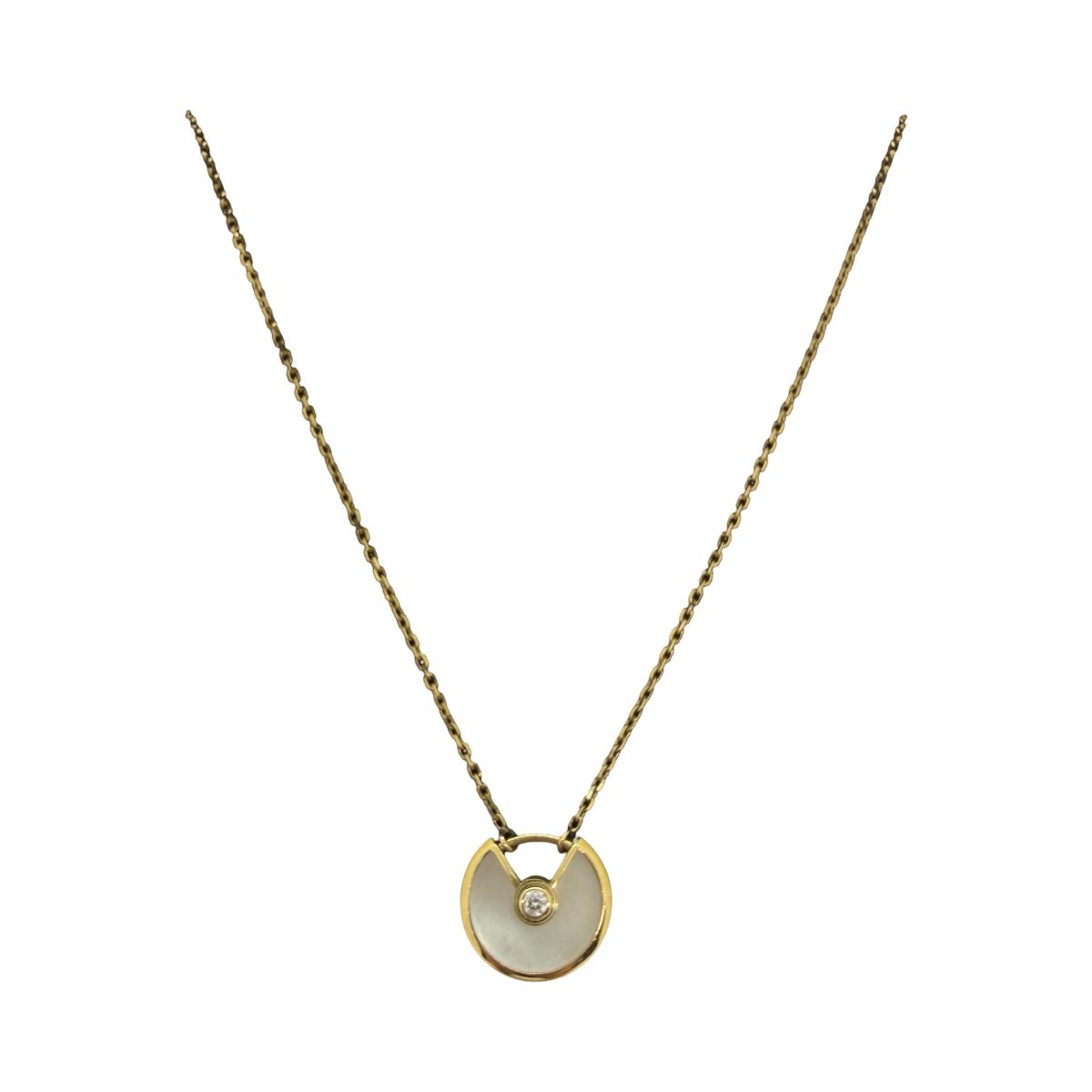 Cartier Amulette 18kt Yellow Gold, Mother-of- Pearl, Diamond Necklace