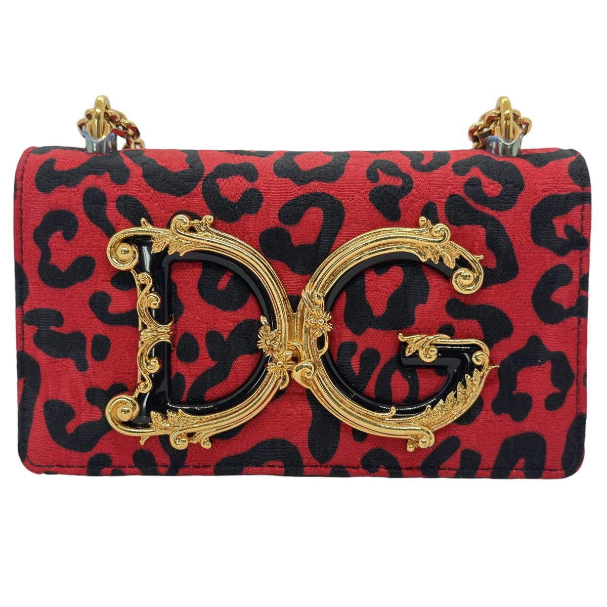 Dolce & Gabbana DG Girls leopard-print brocade shoulder bag